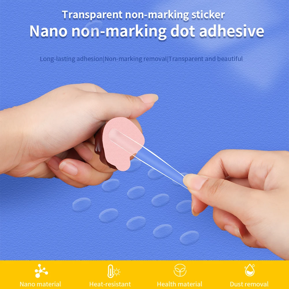 Double Sided Sticky Dots Removable Round Putty Clear Double Sided Tape for Crafts No Trace Sticky Tack Water-Repellent Adhesive
