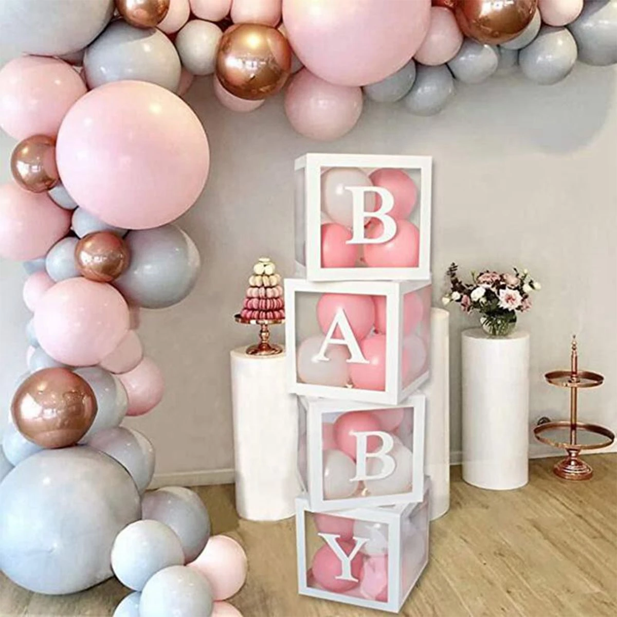 25cm BABY Letter Box Balloon Boxes Baby Shower Boy Girl 1st Birthday Party Decoration Kids Babyshower Gender Reveal Party Decor