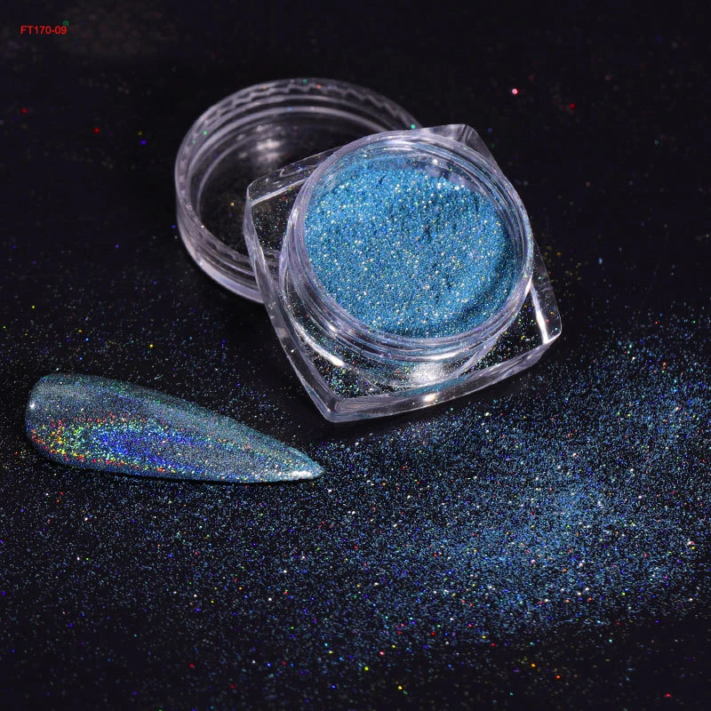 12Jars/set Holographic Glitter Nail Fine Powder 0.05mm Super Shinying Unicorn Rainbow Laser Powder DIY Mirror Manicure Powder