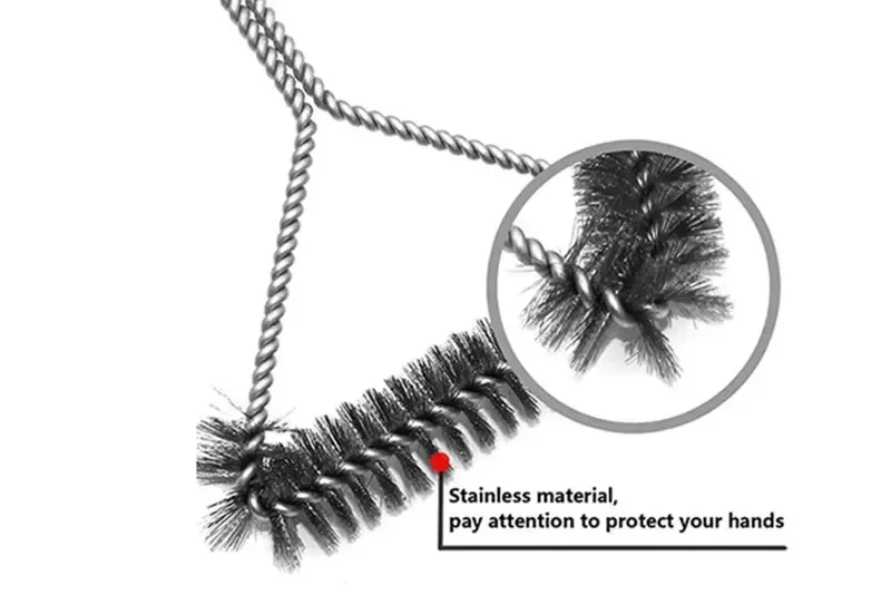 Barbecue Brush Cleaning Tool Stainless Steel Non Stick Cleaning Brush Barbecue Accessories Stainless Steel Wire Barbecue Brush