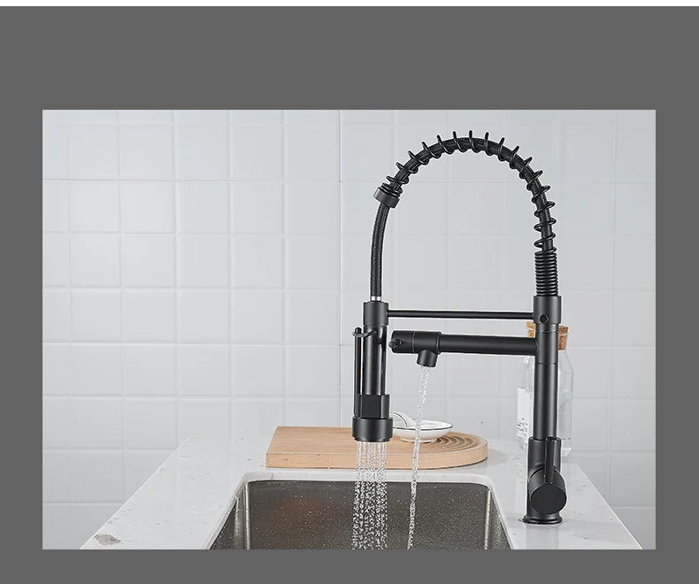 Kitchen Faucet with Pull Down Sprayer High Arc Single Handle Spring Kitchen Sink Faucet