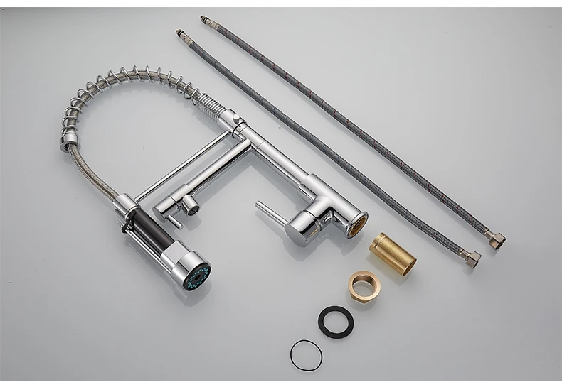 Kitchen Faucet with Pull Down Sprayer High Arc Single Handle Spring Kitchen Sink Faucet