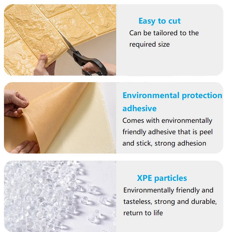 70cmx1/5/10m 3D Wallpaper Decoration Self-adhesive Antique Foam Brick Wallpaper Living Room Bedroom Waterproof 3D Wall Sticker