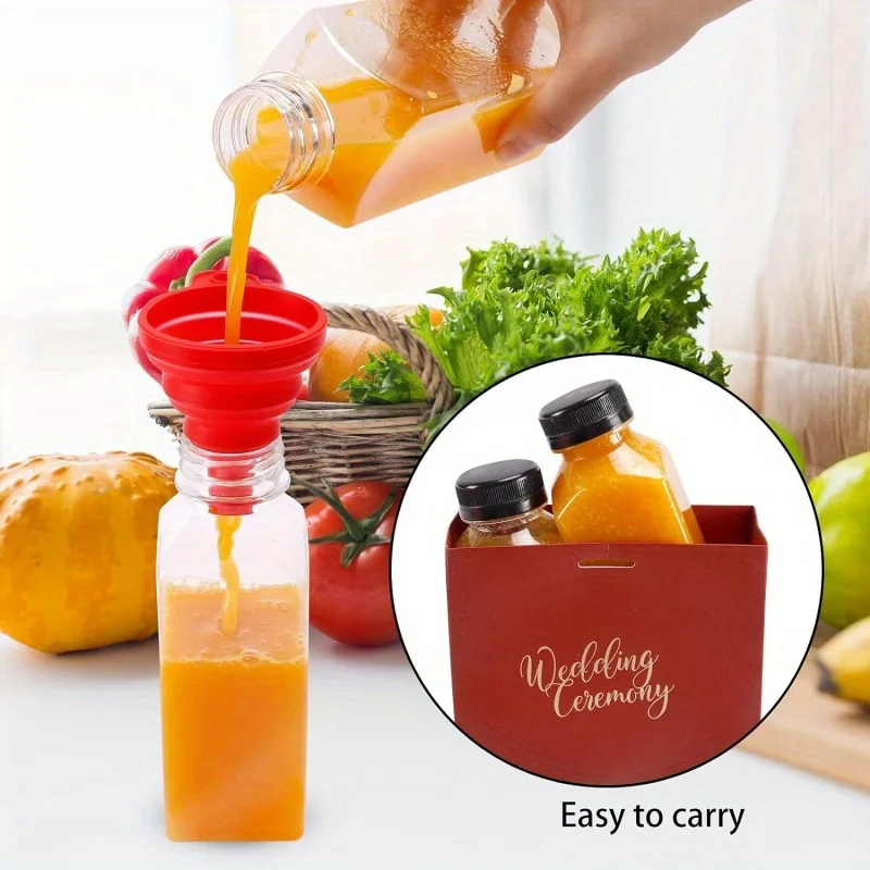16oz Leak-Proof Reusable Plastic Juice Bottles with Tamper-Resistant Black Lids - Perfect for Smoothies, Drinks Tea Dispensing