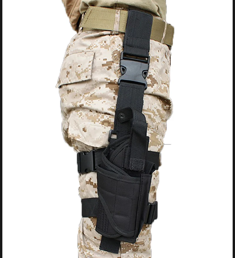 Universal Tactical Right Leg Cover Pistol Leather Cover Thigh Leather Cover Hunting Airgun Universal Pistol Leather Cover