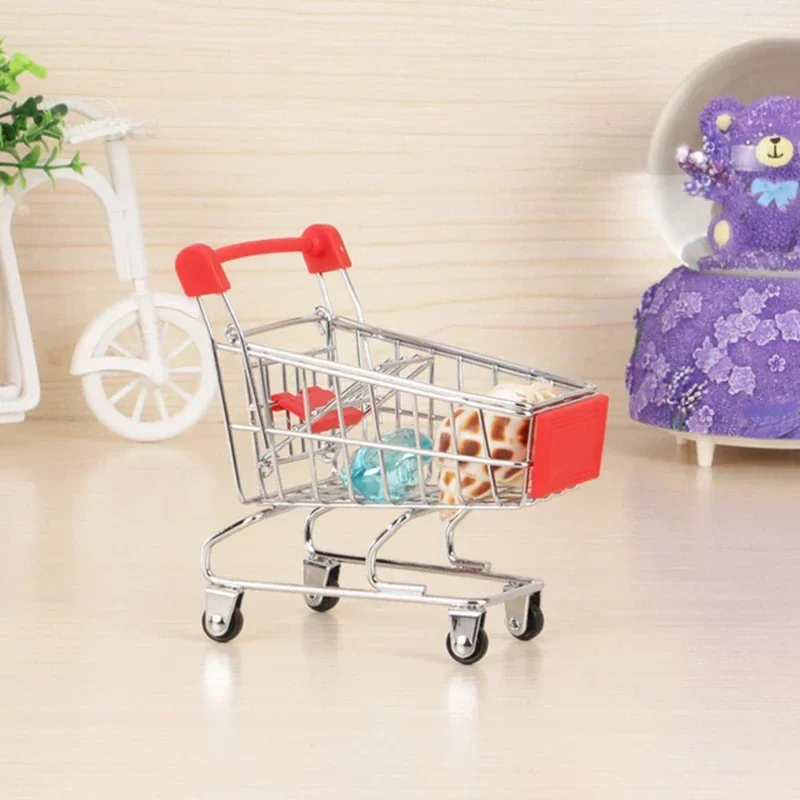 New Mini Shopping Carts Creative Handcart Kids Craft Toy Utility Cart Crafts Display Storage Toys Holder Gifts For Children