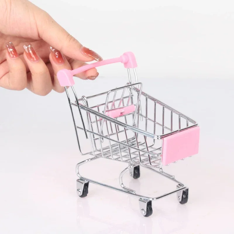 New Mini Shopping Carts Creative Handcart Kids Craft Toy Utility Cart Crafts Display Storage Toys Holder Gifts For Children
