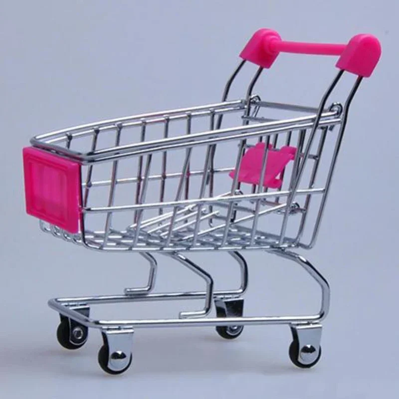 New Mini Shopping Carts Creative Handcart Kids Craft Toy Utility Cart Crafts Display Storage Toys Holder Gifts For Children