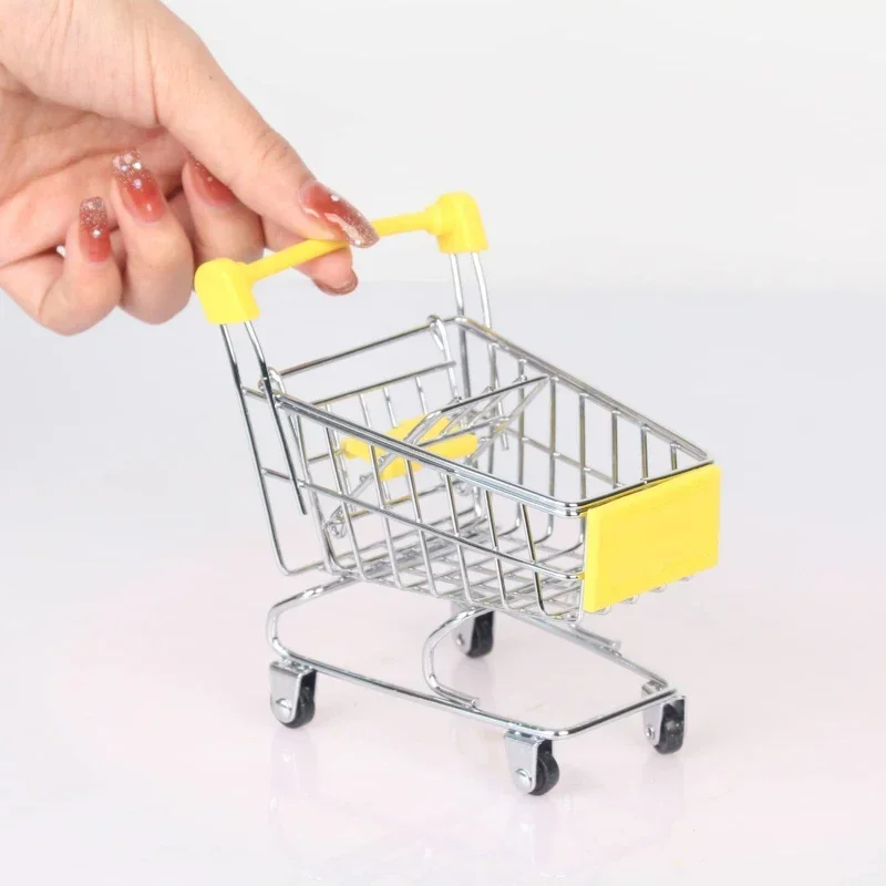 New Mini Shopping Carts Creative Handcart Kids Craft Toy Utility Cart Crafts Display Storage Toys Holder Gifts For Children