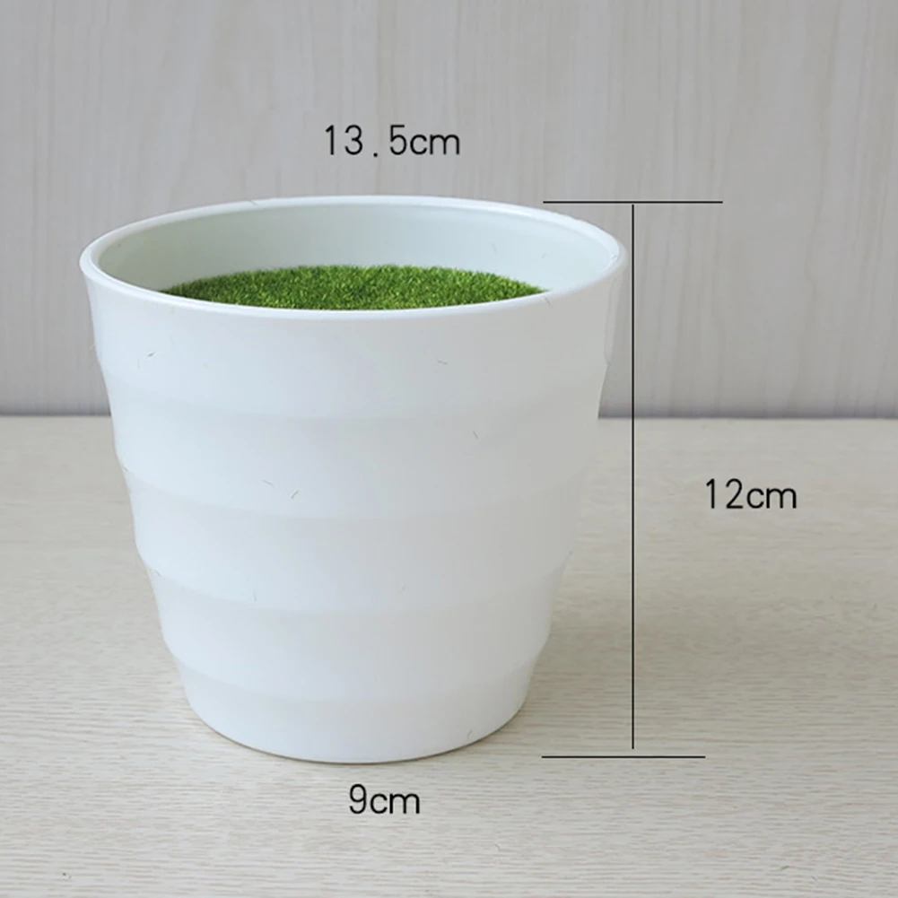 Artificial Pot Plants Pot Nursery Pot Artificial Lawn Vase White Plastic Thick Plant Flower Pot Home Garden Decoration