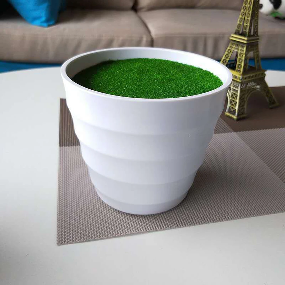 Artificial Pot Plants Pot Nursery Pot Artificial Lawn Vase White Plastic Thick Plant Flower Pot Home Garden Decoration