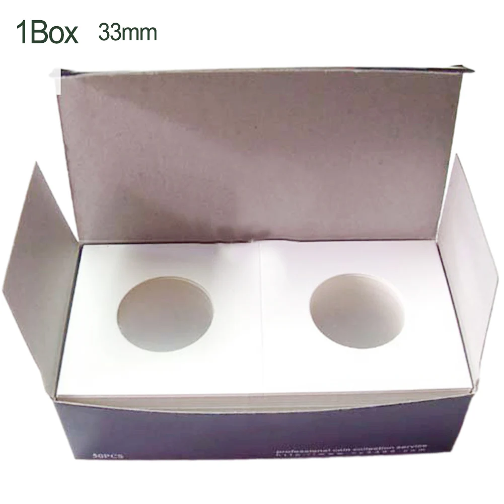 1 Set Coin Storage Stamp Holder Square Cardboard Case Coin Album Collection Coin Holders Flip Clip Coin Capsules Cover Storage