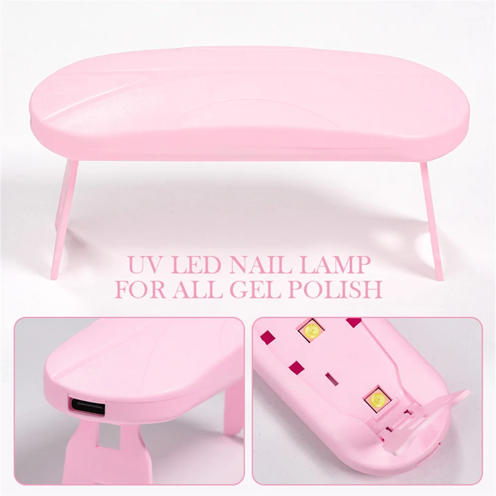 LULAA Mini 6W Nail Dryer LED UV Lamp USB Gel Varnish Curing Machine Nail Art Equipment 3 LEDS Beads Manicuring Nail Tool