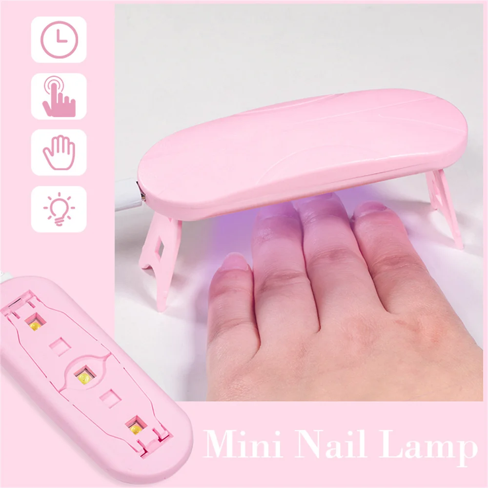 LULAA Mini 6W Nail Dryer LED UV Lamp USB Gel Varnish Curing Machine Nail Art Equipment 3 LEDS Beads Manicuring Nail Tool