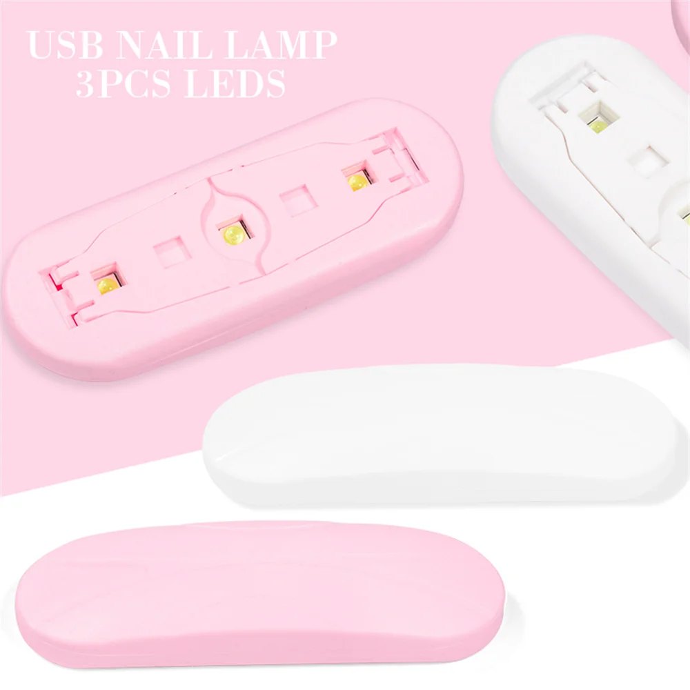 LULAA Mini 6W Nail Dryer LED UV Lamp USB Gel Varnish Curing Machine Nail Art Equipment 3 LEDS Beads Manicuring Nail Tool