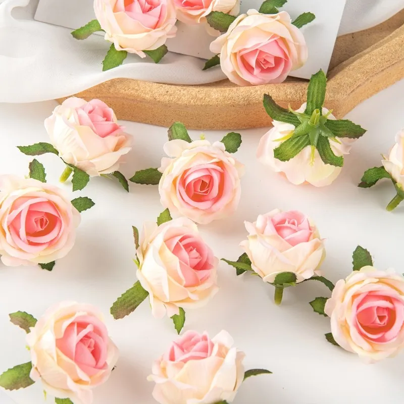 100 Pieces Of Artificial Flower DIY Candy Box Home Decoration Valentine Wreath Wedding Party Garden Rose Arch Wreath Silk Fake