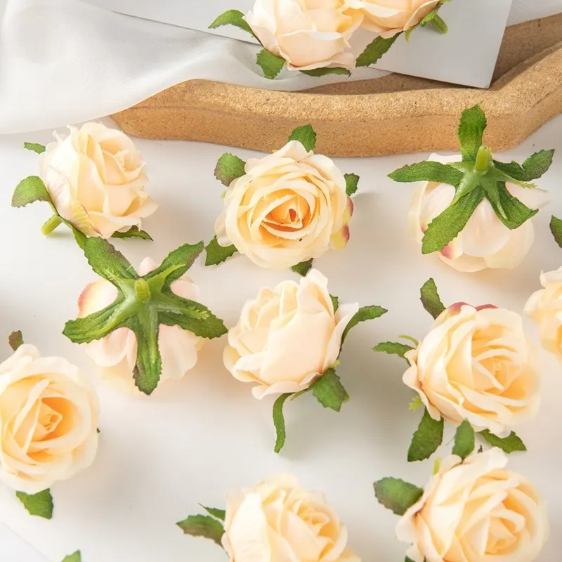 100 Pieces Of Artificial Flower DIY Candy Box Home Decoration Valentine Wreath Wedding Party Garden Rose Arch Wreath Silk Fake