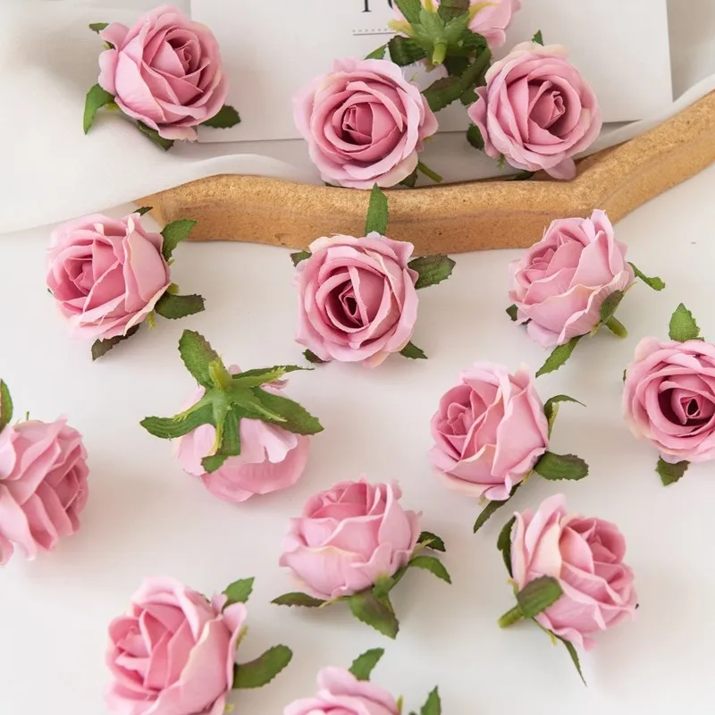 100 Pieces Of Artificial Flower DIY Candy Box Home Decoration Valentine Wreath Wedding Party Garden Rose Arch Wreath Silk Fake