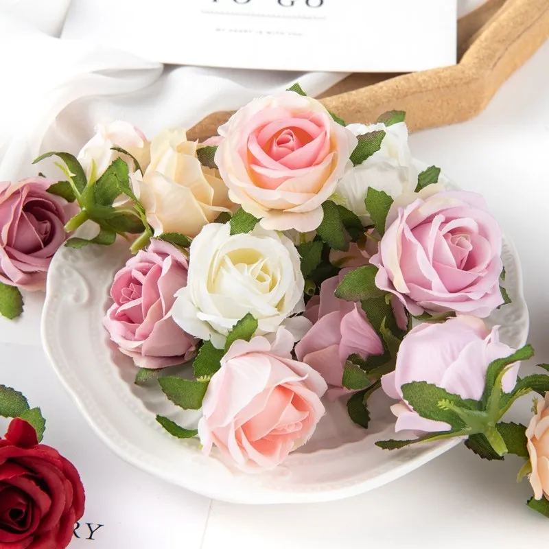 100 Pieces Of Artificial Flower DIY Candy Box Home Decoration Valentine Wreath Wedding Party Garden Rose Arch Wreath Silk Fake
