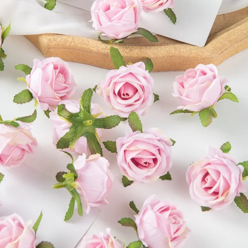 100 Pieces Of Artificial Flower DIY Candy Box Home Decoration Valentine Wreath Wedding Party Garden Rose Arch Wreath Silk Fake