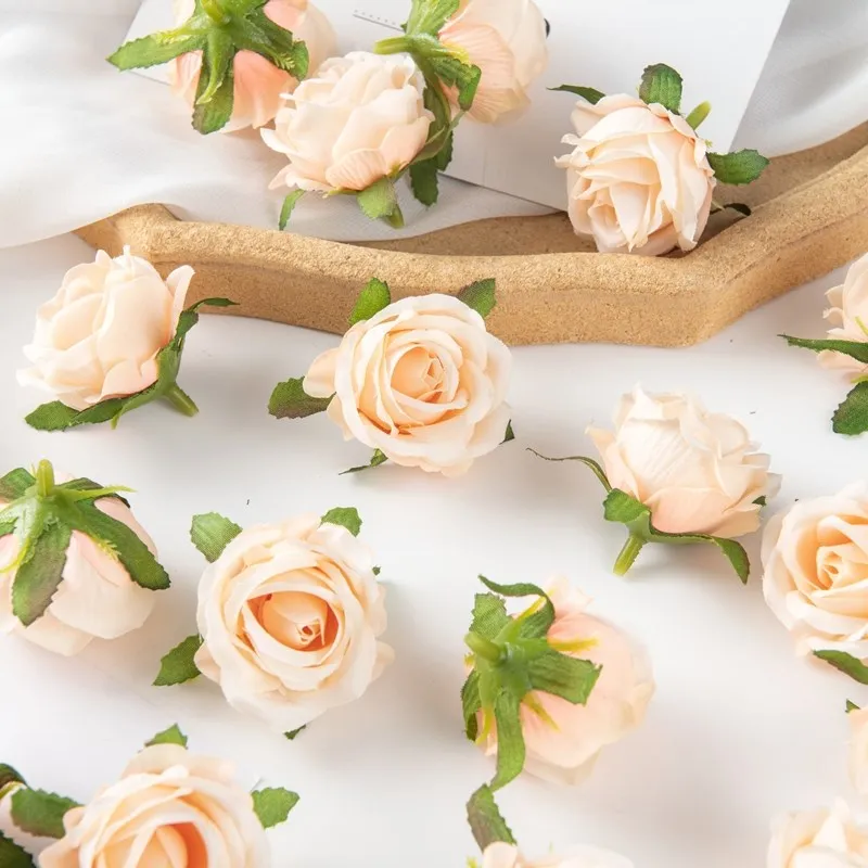 100 Pieces Of Artificial Flower DIY Candy Box Home Decoration Valentine Wreath Wedding Party Garden Rose Arch Wreath Silk Fake