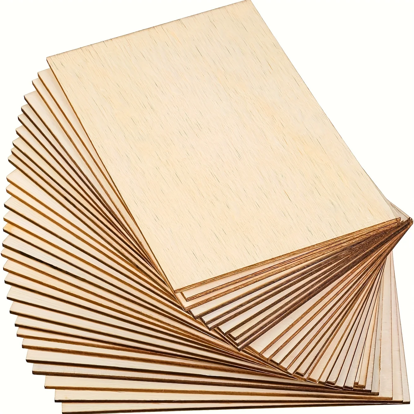 15Pcs 6X4in/15X10cm Rectangle Unfinished Wood Sheets for Crafts House Aircraft Ship Boat Arts, School Projects, DIY Wooden