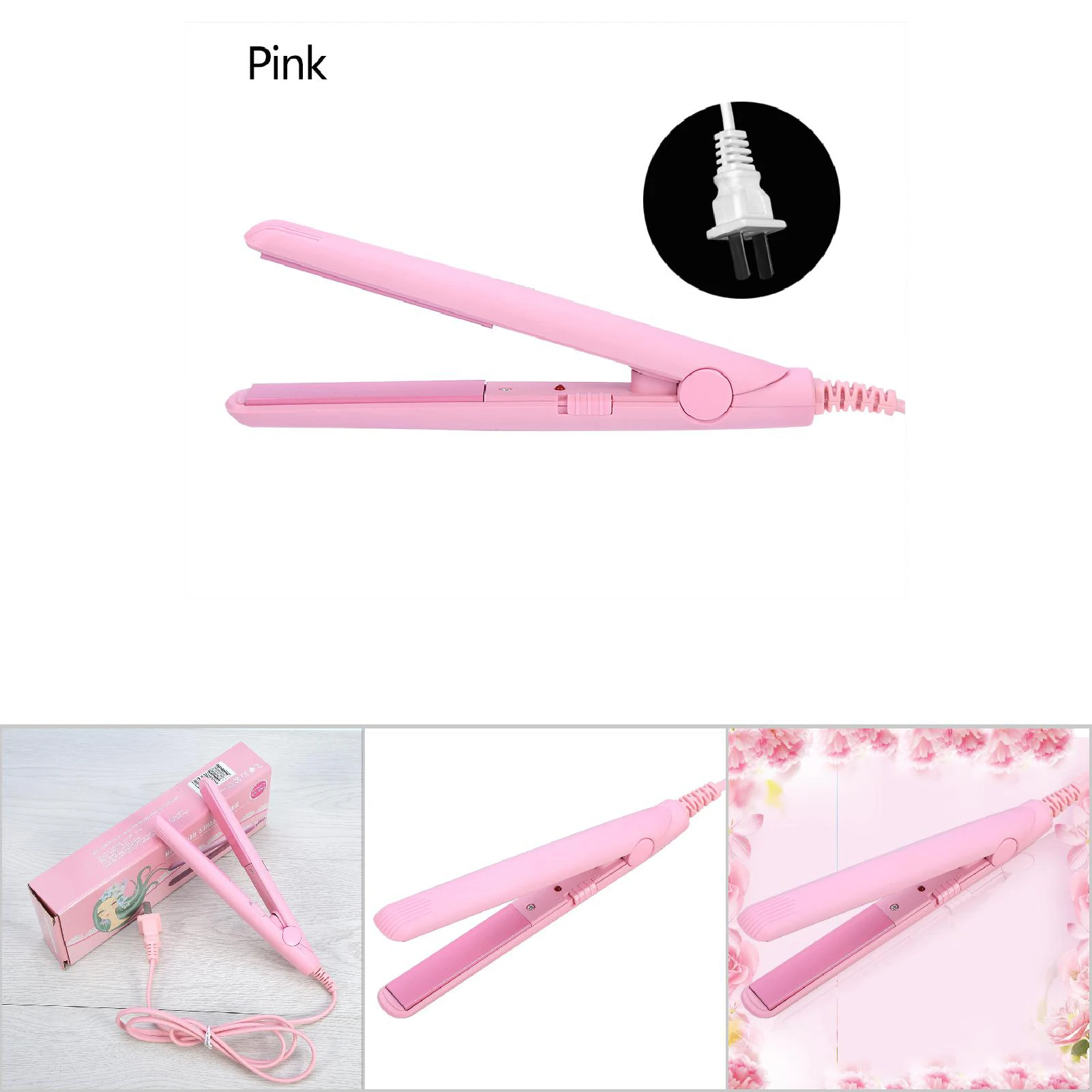 4Colors 2 in 1 Mini Hair Straightener Ceramic Plate Beauty Flat Iron Heating Curler Hair Straightener Mini Flat Iron