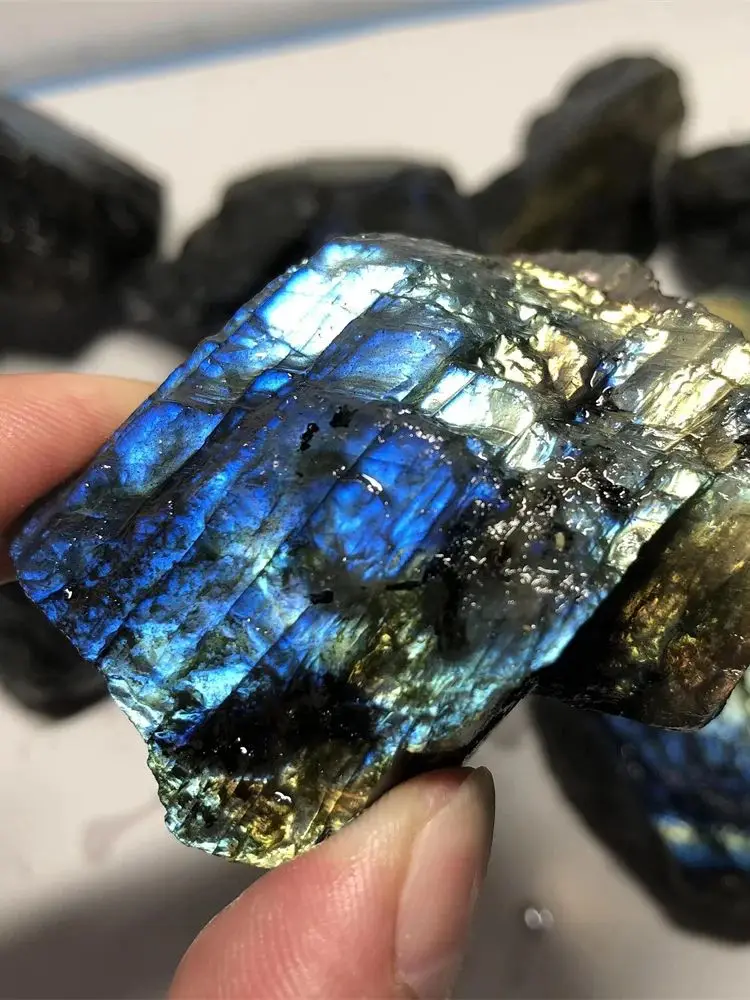 20-200g Natural Stone Labradorite Mineral Reiki Healing Moon stone specimen collection fish tank landscape Crystal raw stone