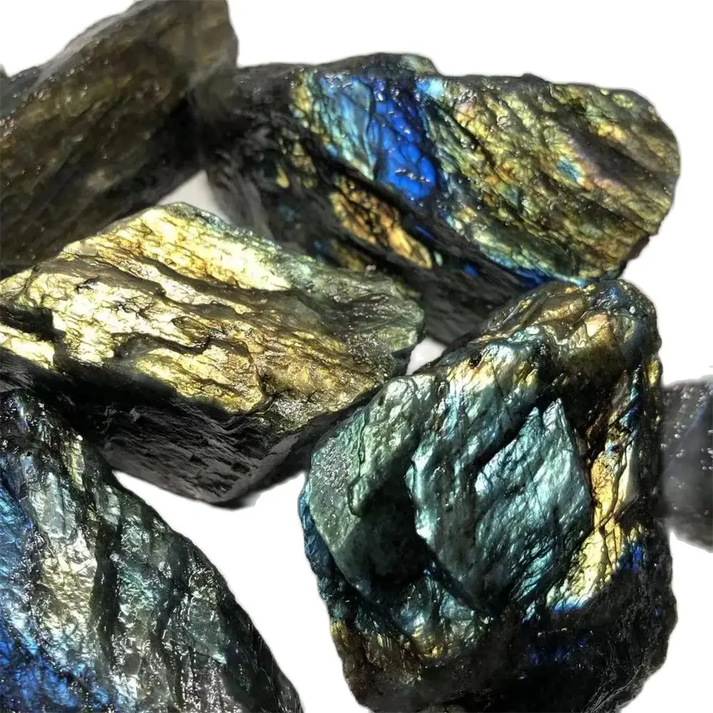 20-200g Natural Stone Labradorite Mineral Reiki Healing Moon stone specimen collection fish tank landscape Crystal raw stone
