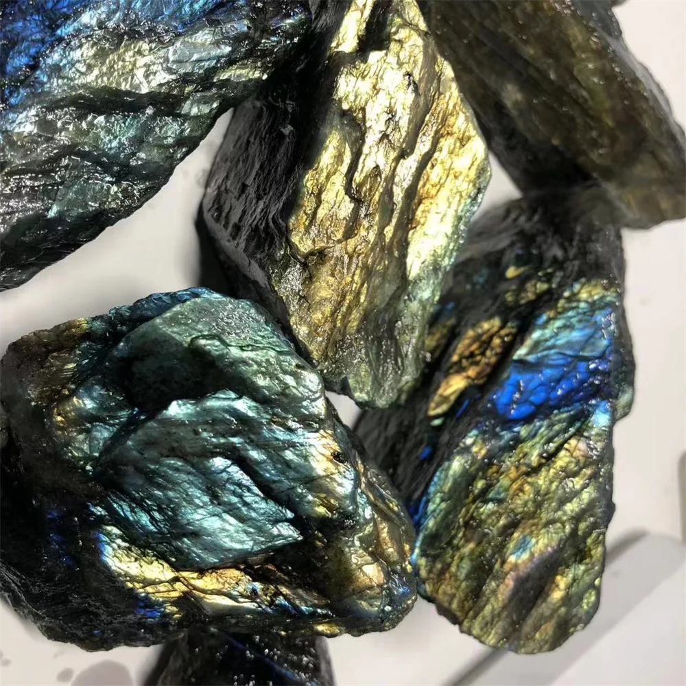 20-200g Natural Stone Labradorite Mineral Reiki Healing Moon stone specimen collection fish tank landscape Crystal raw stone