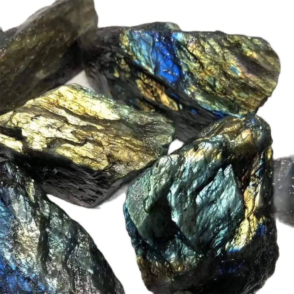 20-200g Natural Stone Labradorite Mineral Reiki Healing Moon stone specimen collection fish tank landscape Crystal raw stone