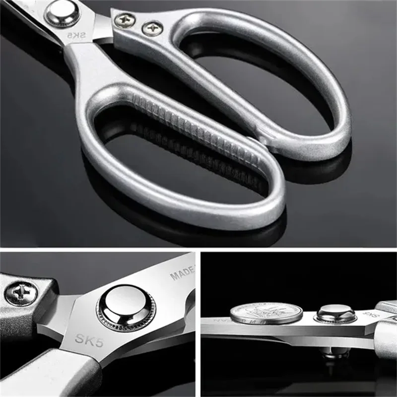 Stainless Steel Kitchen Scissors Multifunctional Chicken Bone Scissors Shear Fish Duck Cut Chef Professional Scissors Knife Tool