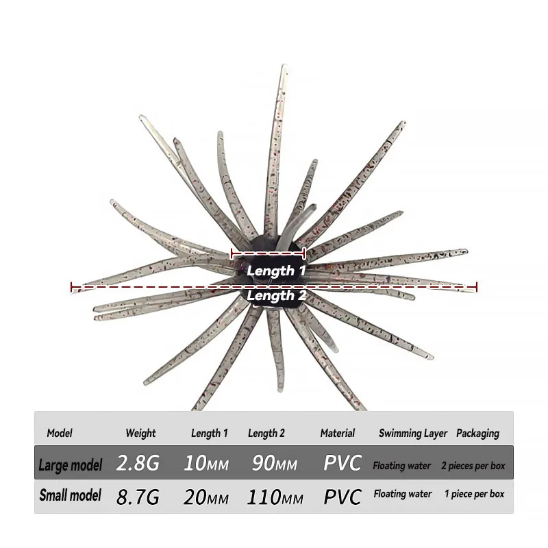 Bazooka Fishing Lure Simulated Sea Urchin Lures Soft Silicone Bait For Bream Pike Sea Bass Tilapia Gears Mandarin Winter Biats