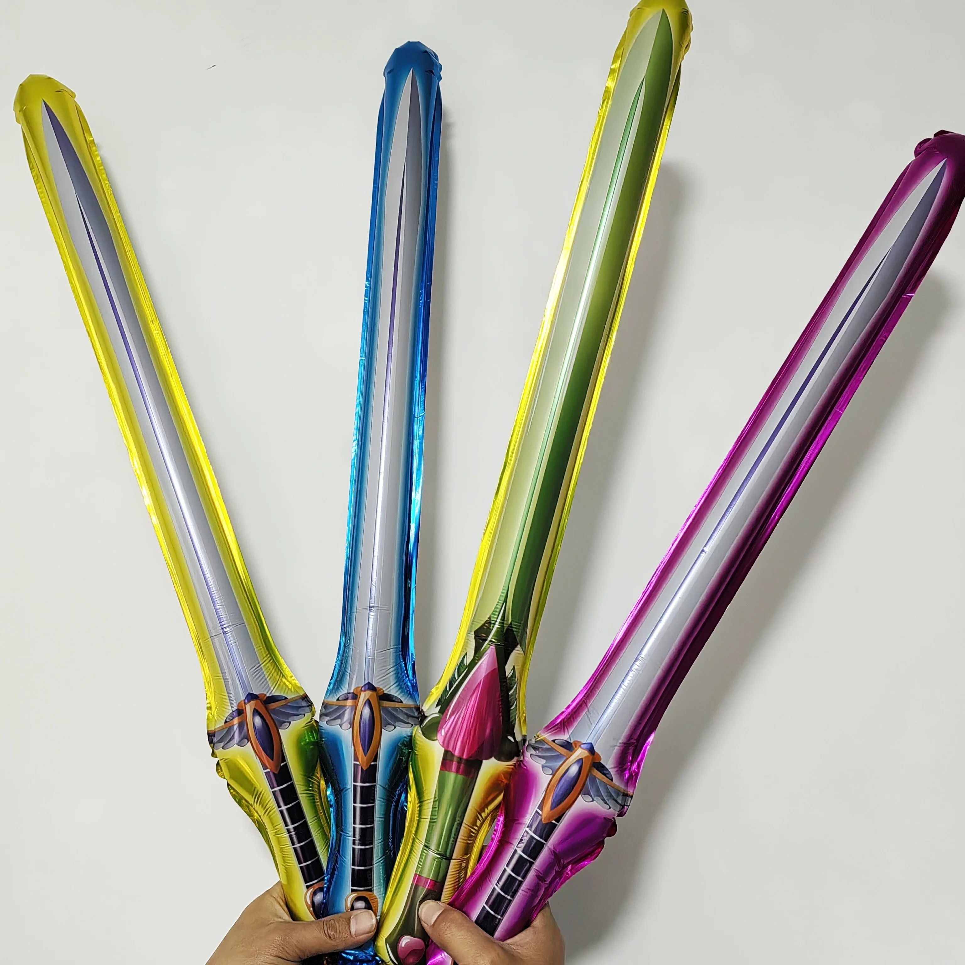 24Pcs Mixed Birthday Party Balloon Decoration Inflatable Sword Celebrate Refueling Stick Balloon Cheering Rave Festival Balloons