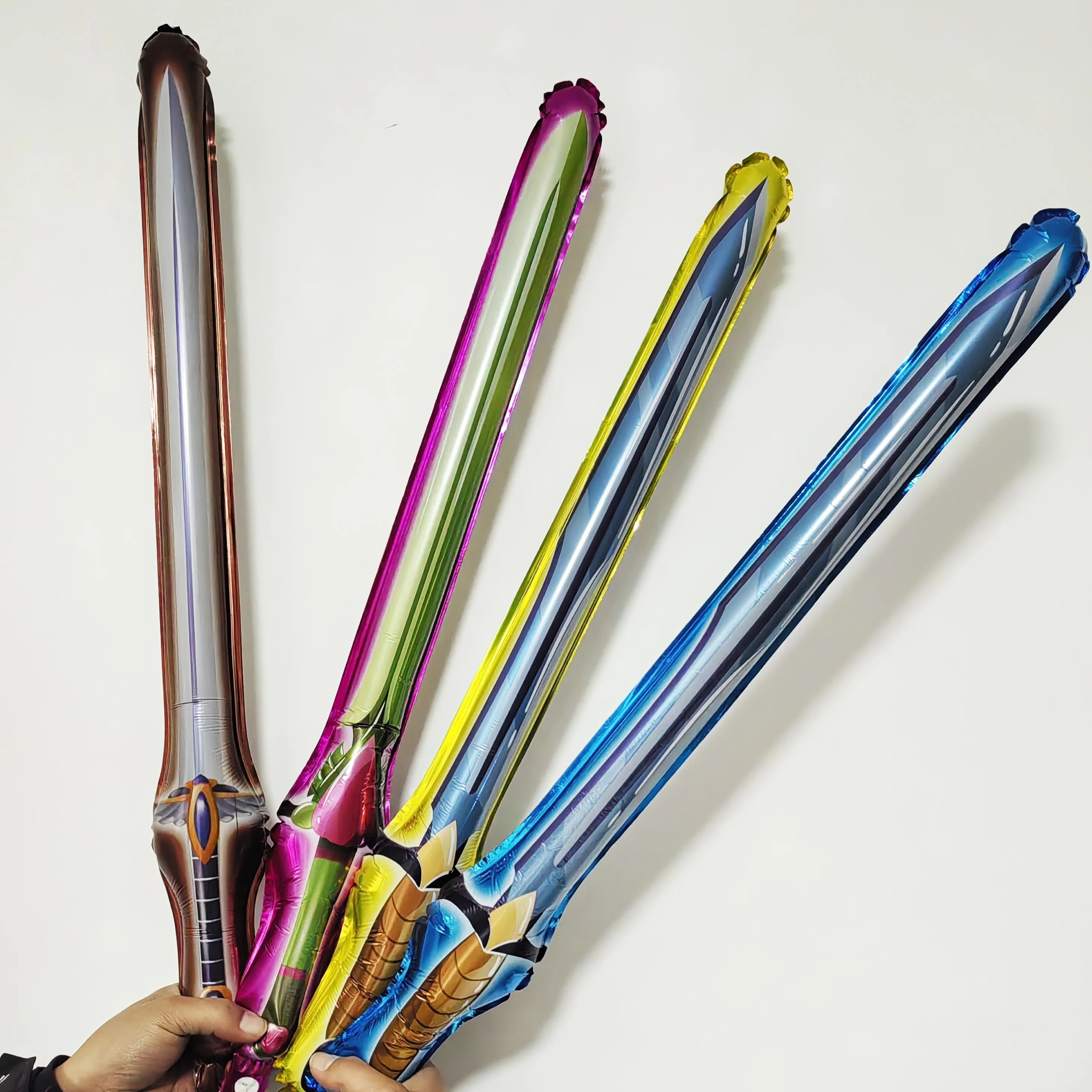 24Pcs Mixed Birthday Party Balloon Decoration Inflatable Sword Celebrate Refueling Stick Balloon Cheering Rave Festival Balloons