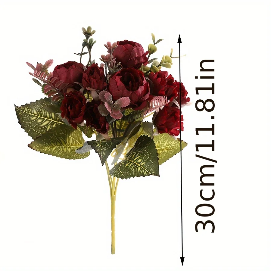 Artificial Ronghua Peony Simulation Flower Home Wedding Fake Flower Bundle Engineering Horticultural Decoration