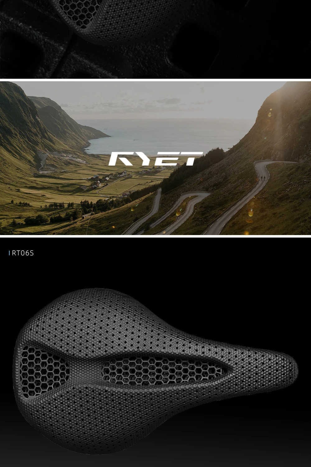 RYET 3D Printed Bike Saddle 145MM/155mm 7*9 Carbon mtb Bicycle Seating Cushion Triathlon Road MTB Mountain Gravel Cycling Parts