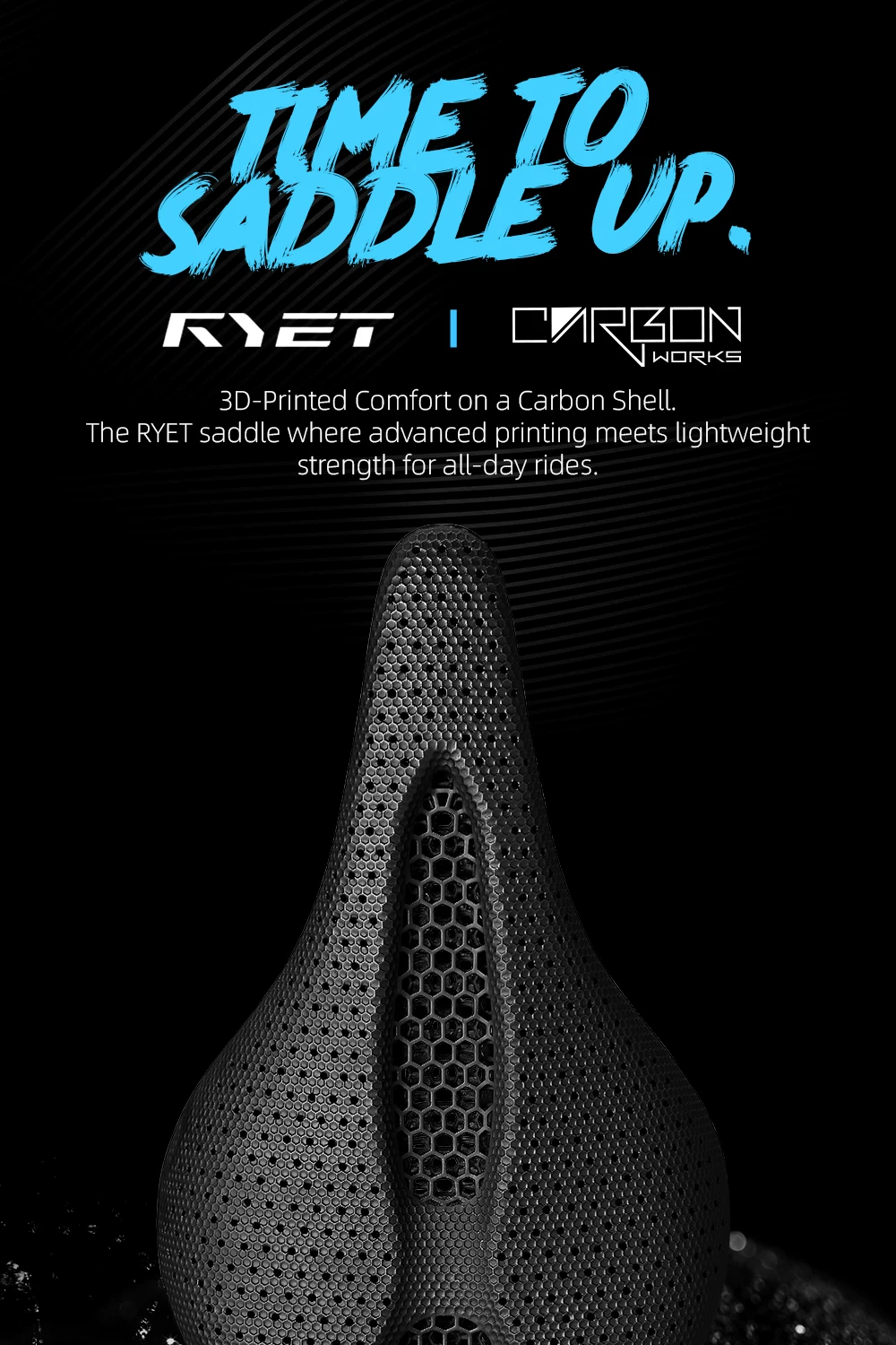 RYET 3D Printed Bike Saddle 145MM/155mm 7*9 Carbon mtb Bicycle Seating Cushion Triathlon Road MTB Mountain Gravel Cycling Parts