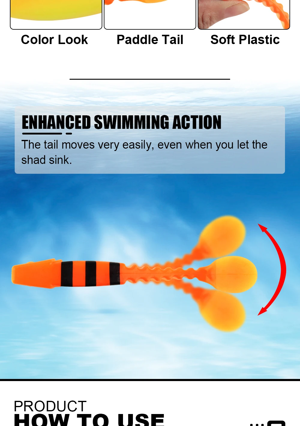 Spinpoler 5" Soft Swimbait Minnow Shad Fishing Lure Paddle Tail Silicon Artificial Jigging Wobbler Jerkbaits Pike Bass 2pcs/Pack