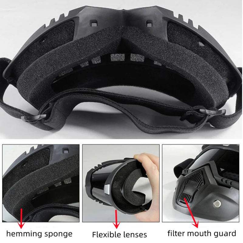 Goggles Full Face Hd Transparent Fog-proof Sand-proof Electric Welding Protective Glasses Versatile Breath-proof Windproof Mask