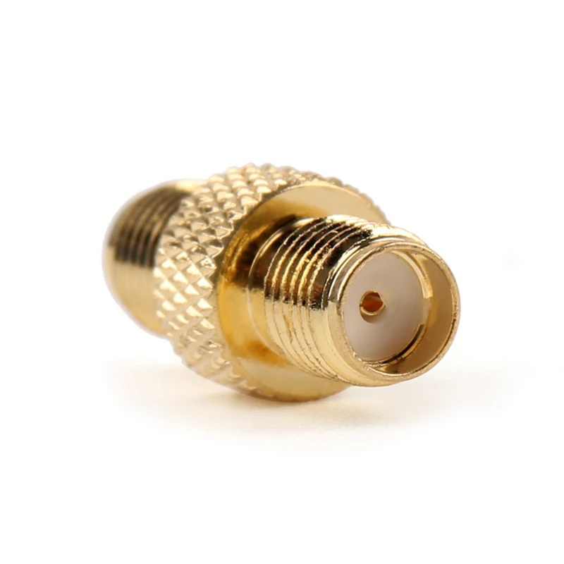 1 Piece RF Coaxial Adapter SMA Female to SMA Female Coax Connector Straight Gold Plated With Pattern