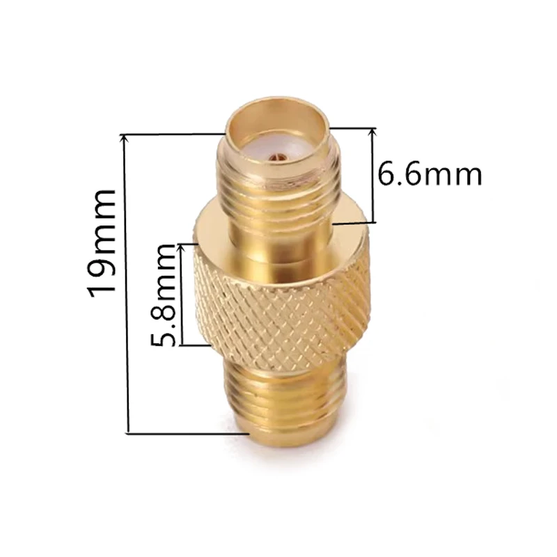 1 Piece RF Coaxial Adapter SMA Female to SMA Female Coax Connector Straight Gold Plated With Pattern