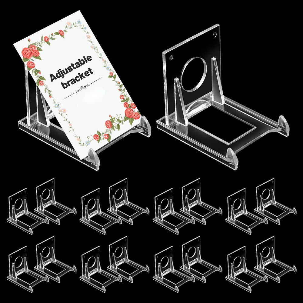2/5/10/20pc Mini Display Stand Clear Acrylic Display Easels Adjustable Plate Holder Stand Picture Frames Rack Wedding Home Decor