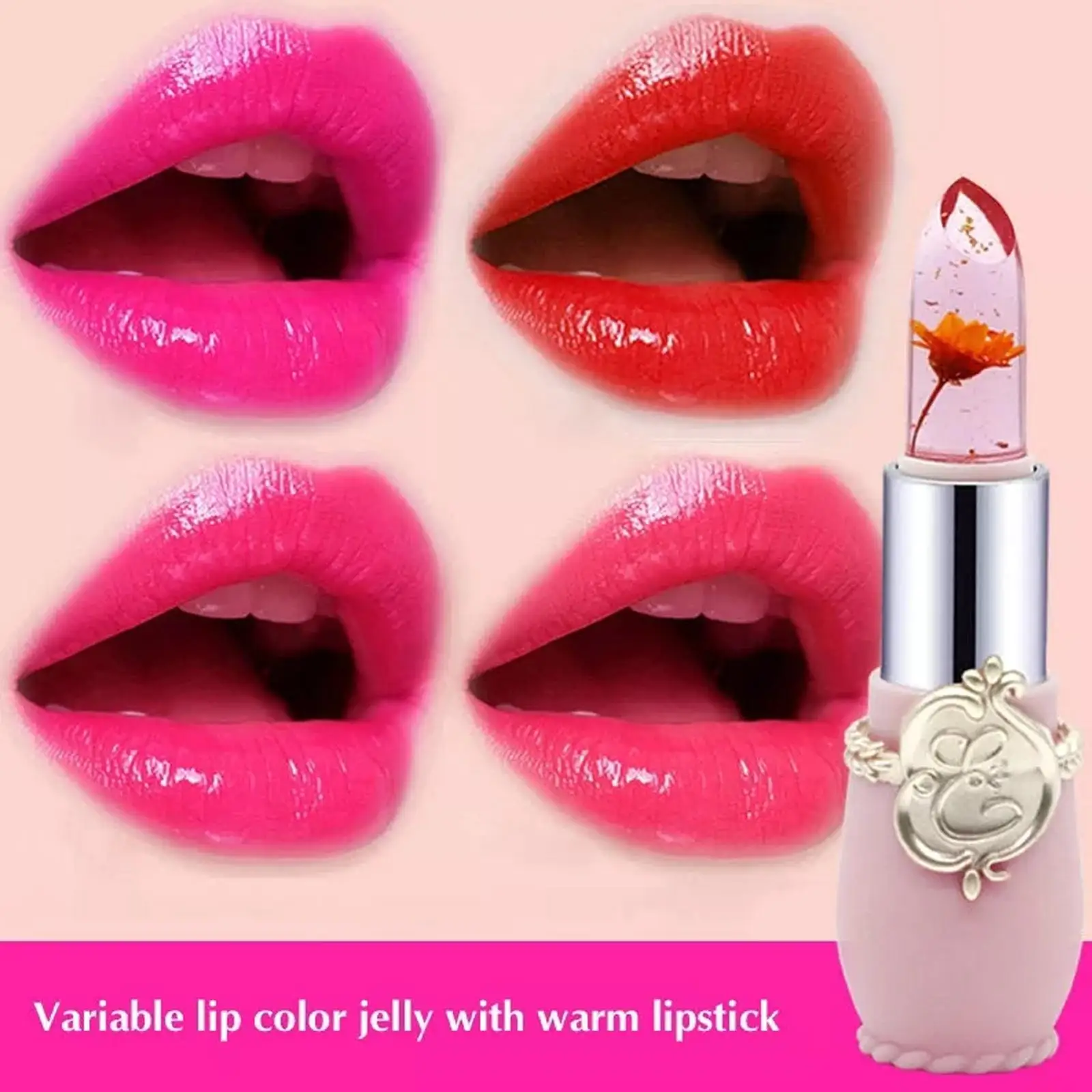 Peach Color Lip Balm Crystal Temperature Change Lipstick Girl Moisturizing LongLasting Lip Gloss Makeup Lip Care Repair Cosmetic