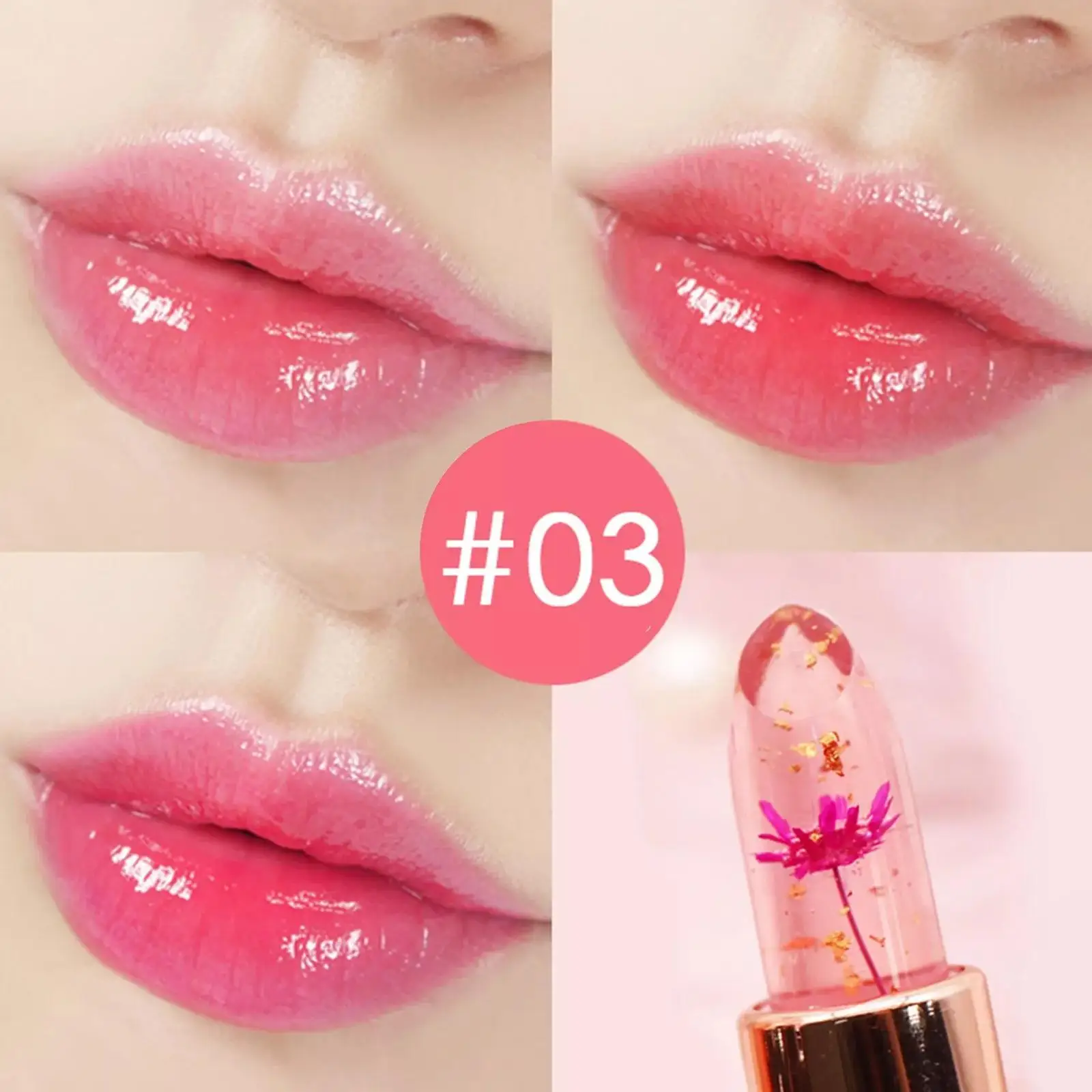 Peach Color Lip Balm Crystal Temperature Change Lipstick Girl Moisturizing LongLasting Lip Gloss Makeup Lip Care Repair Cosmetic