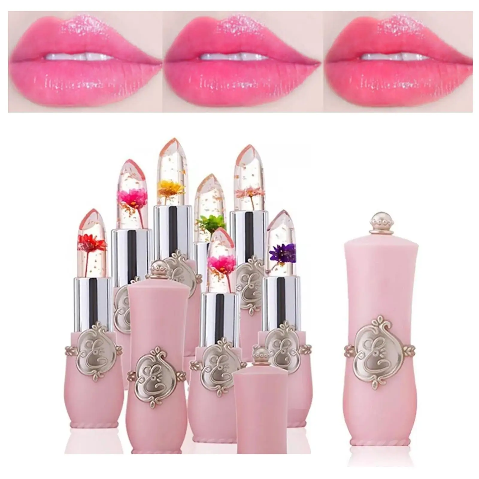 Peach Color Lip Balm Crystal Temperature Change Lipstick Girl Moisturizing LongLasting Lip Gloss Makeup Lip Care Repair Cosmetic