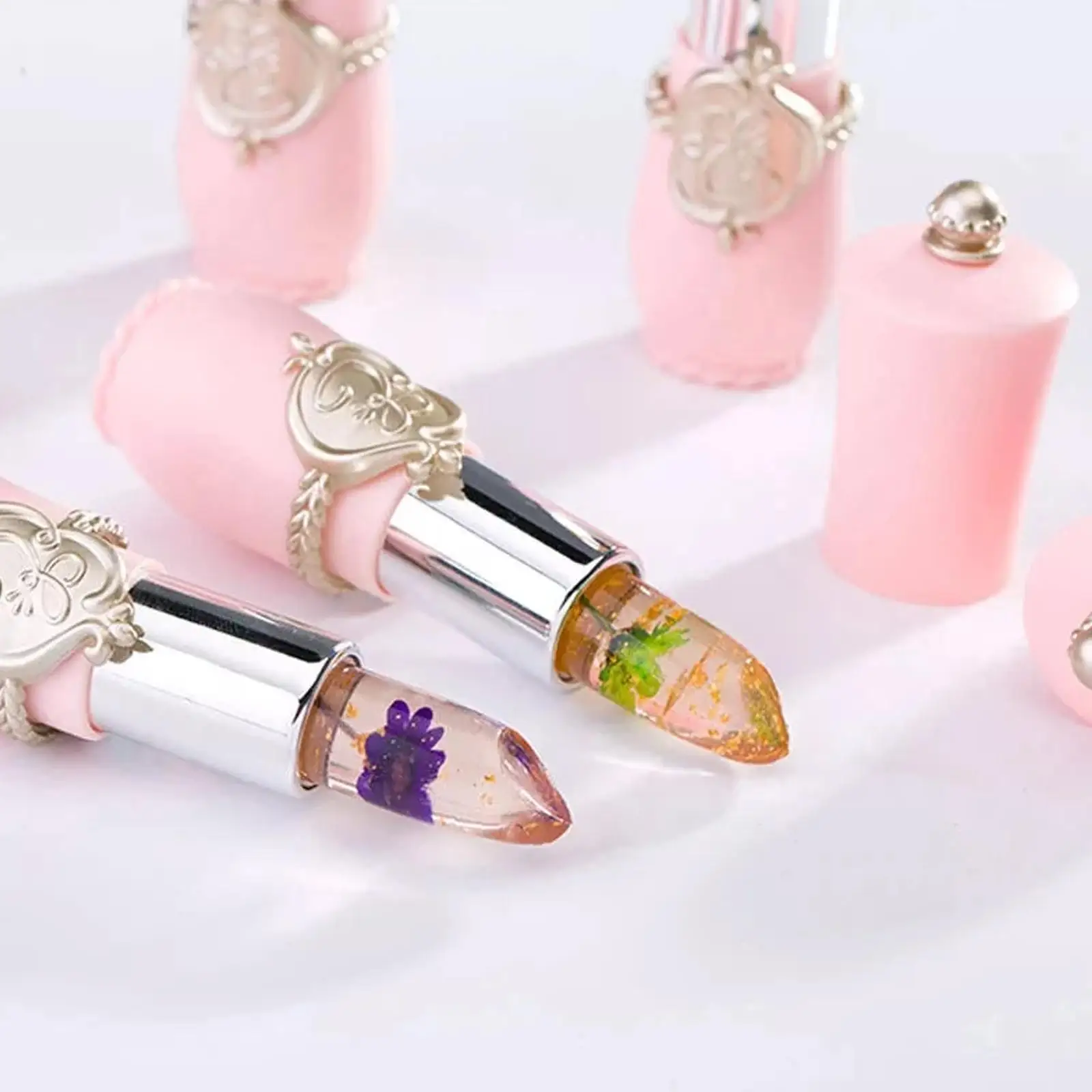 Peach Color Lip Balm Crystal Temperature Change Lipstick Girl Moisturizing LongLasting Lip Gloss Makeup Lip Care Repair Cosmetic
