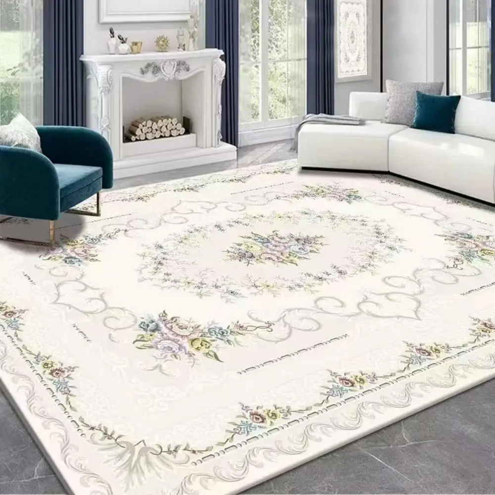 VIKAMA Boho Luxury Carpet Crystal Velvet Bedroom Living Room Mat Home Decor Vintage Exotic Modern Minimalist Large Area Carpet