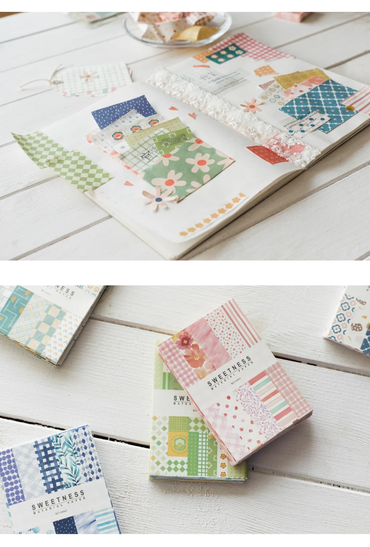 50 Pcs Kawaii Ins Paper Card DIY Decoration Idol Photocard Scrapbooking Diary Background Collage Material Paper Stationery