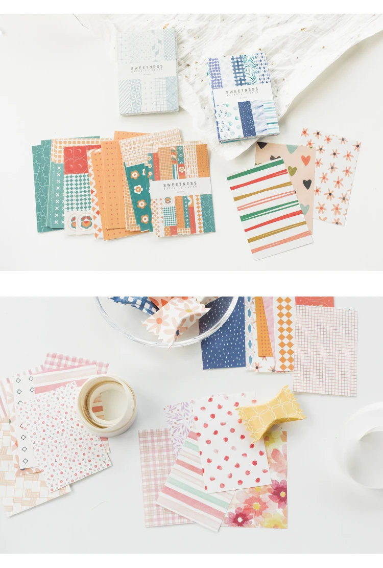 50 Pcs Kawaii Ins Paper Card DIY Decoration Idol Photocard Scrapbooking Diary Background Collage Material Paper Stationery